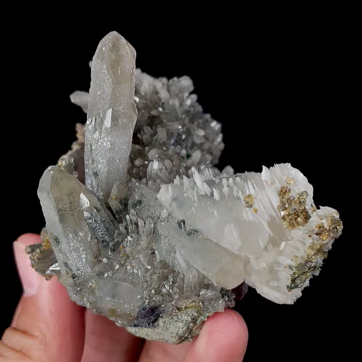 Natural Quartz Cluster and Calcite, Mineral Specimen: Inner Mongolia,China (80*65*60MM) - image 2