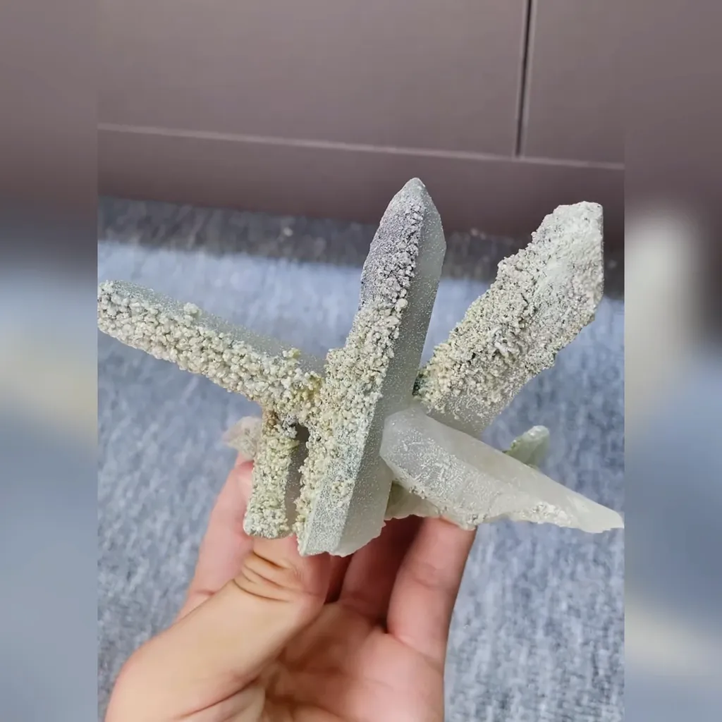 Natural Quartz Cluster and Calcite Symbiosis comes from Inner Mongolia，China 110*70*90MM - image 4