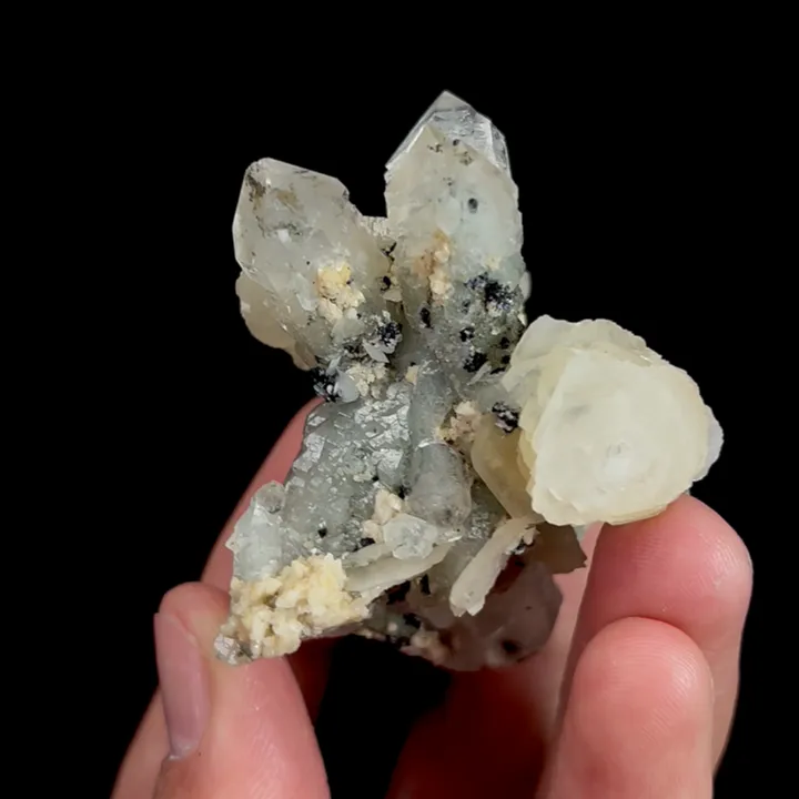 Natural Quartz Cluster and Dolomite Calcite, Mineral Specimen: Inner Mongolia,China (40*45*50MM) - image 2