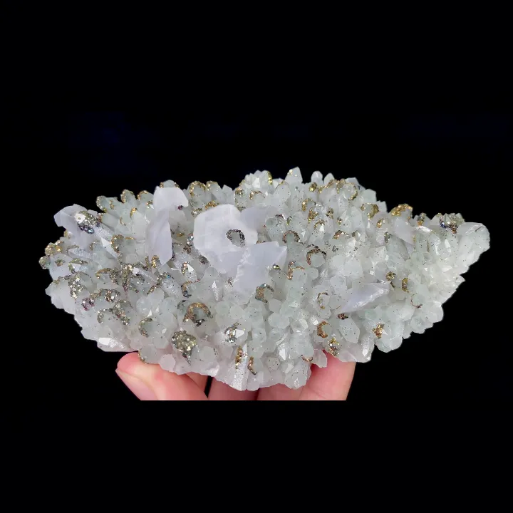 Natural Quartz Cluster with Calcite and Pyrite, Mineral Specimen: Fujian,China (145*70*35MM) - image 3