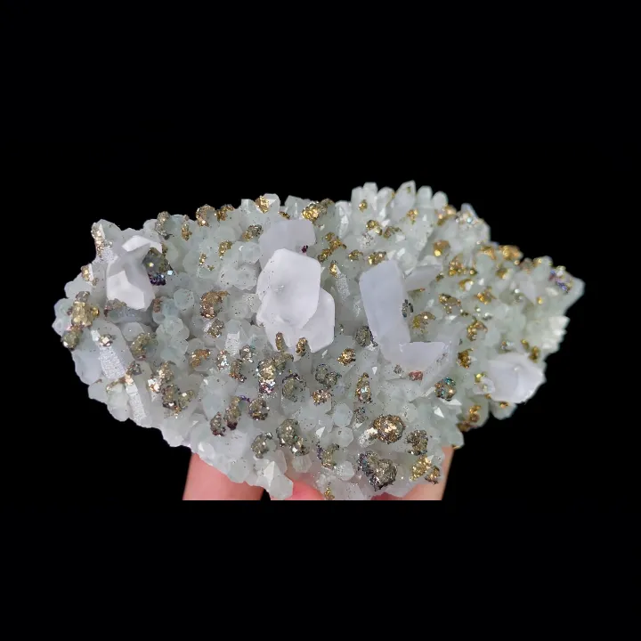 Natural Quartz Cluster with Calcite and Pyrite, Mineral Specimen: Fujian,China (145*70*35MM) - image 7