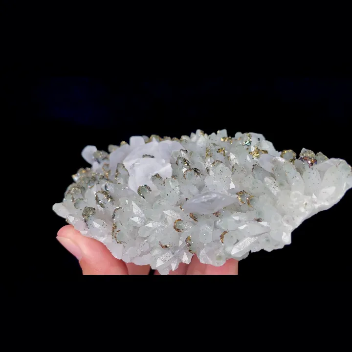 Natural Quartz Cluster with Calcite and Pyrite, Mineral Specimen: Fujian,China (145*70*35MM) - image 4