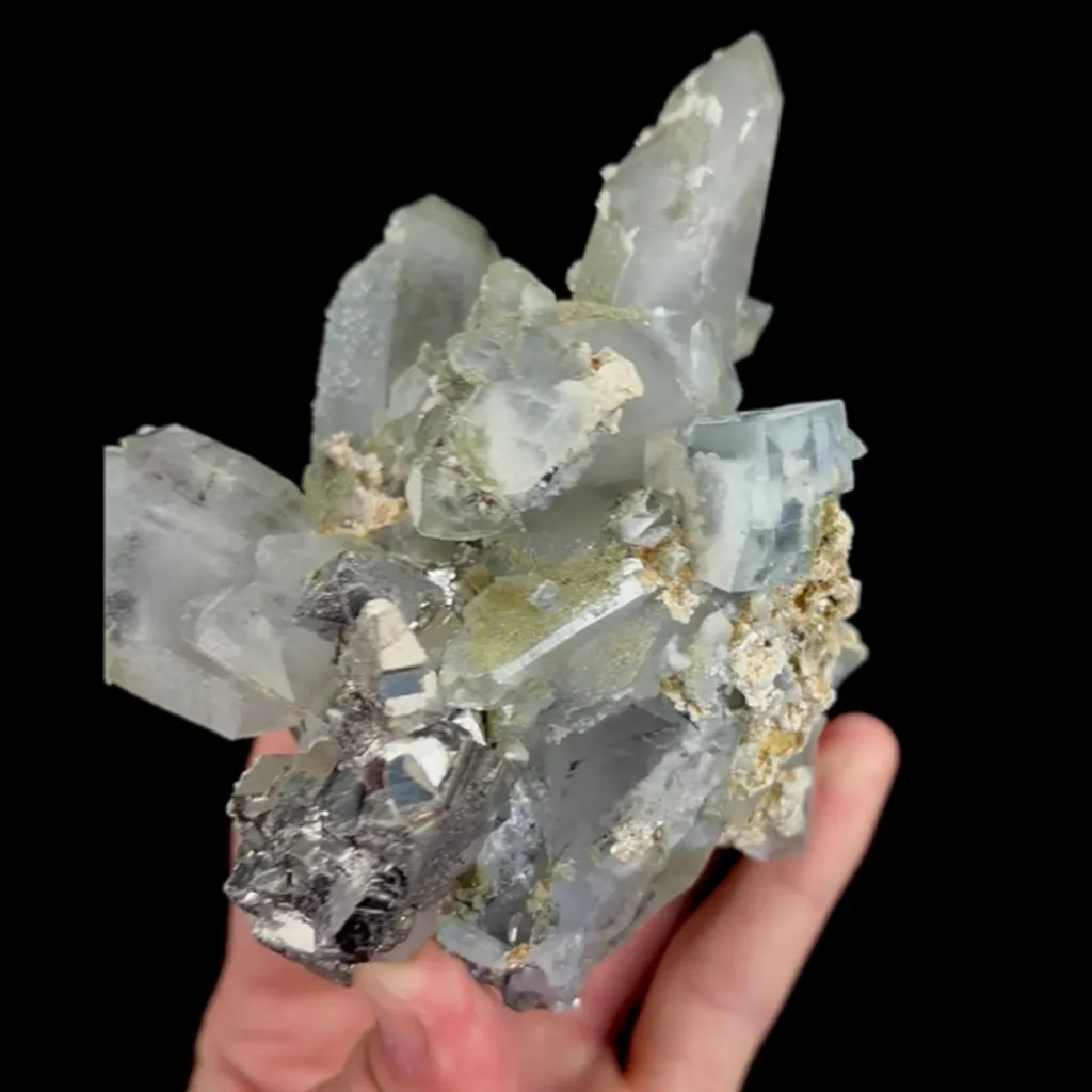 Natural Quartz Cluster with Fluorite and Arsenopyrite, Mineral Specimen:Yaogangxian,Hunan (85*70*125MM) - image 3