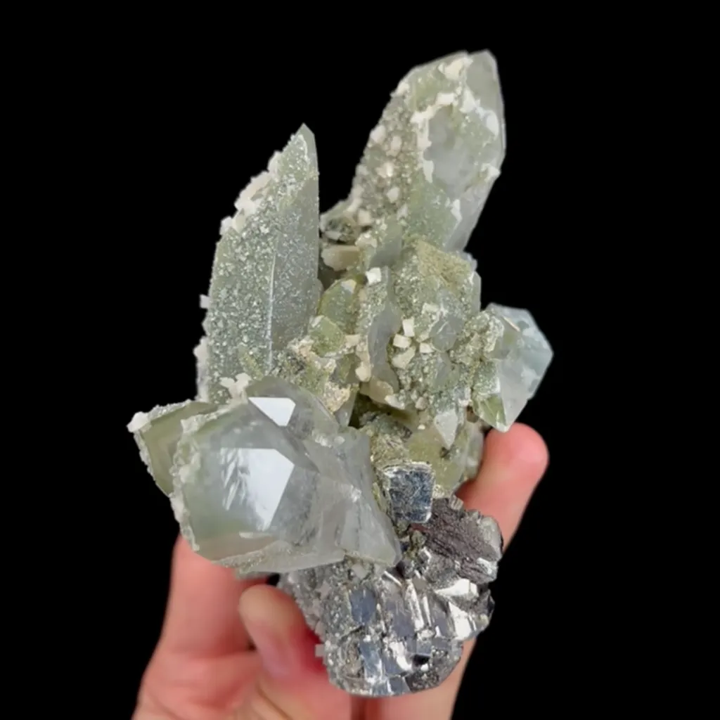 Natural Quartz Cluster with Fluorite and Arsenopyrite, Mineral Specimen:Yaogangxian,Hunan (85*70*125MM) - image 4