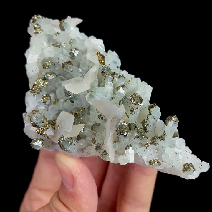 Natural Quartz Cluster with Pyrite and Calcite, Mineral Specimen:Fujian,China (105*55*30MM) - image 3