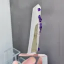 Natural Quartz Tower and Purple Fluorite Symbiosis comes from Inner Mongolia,China 15*15*70MM - image 2
