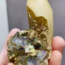 Natural Rainbow Fluorite and Crystal Tower coexist comes from Yaogangxian,Hunan 45*45*60MM - image 6