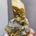 Natural Rainbow Fluorite and Crystal Tower coexist comes from Yaogangxian,Hunan 45*45*60MM - image 3