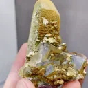 Natural Rainbow Fluorite and Crystal Tower coexist comes from Yaogangxian,Hunan 45*45*60MM - image 4