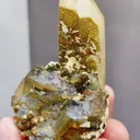 Natural Rainbow Fluorite and Crystal Tower coexist comes from Yaogangxian,Hunan 45*45*60MM - image 2