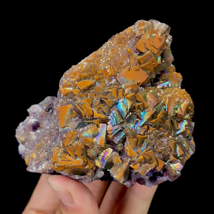 Natural Rainbow Purple Fluorite,Mineral Specimen: HEBEI (102*75*49mm) image