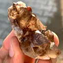 Natural Rare Red Spessartite Garnet Crystals on Somky Quartz Garnet with Matrix Specimen - image 7