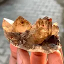 Natural Rare Red Spessartite Garnet Crystals on Somky Quartz Garnet with Matrix Specimen - image 6