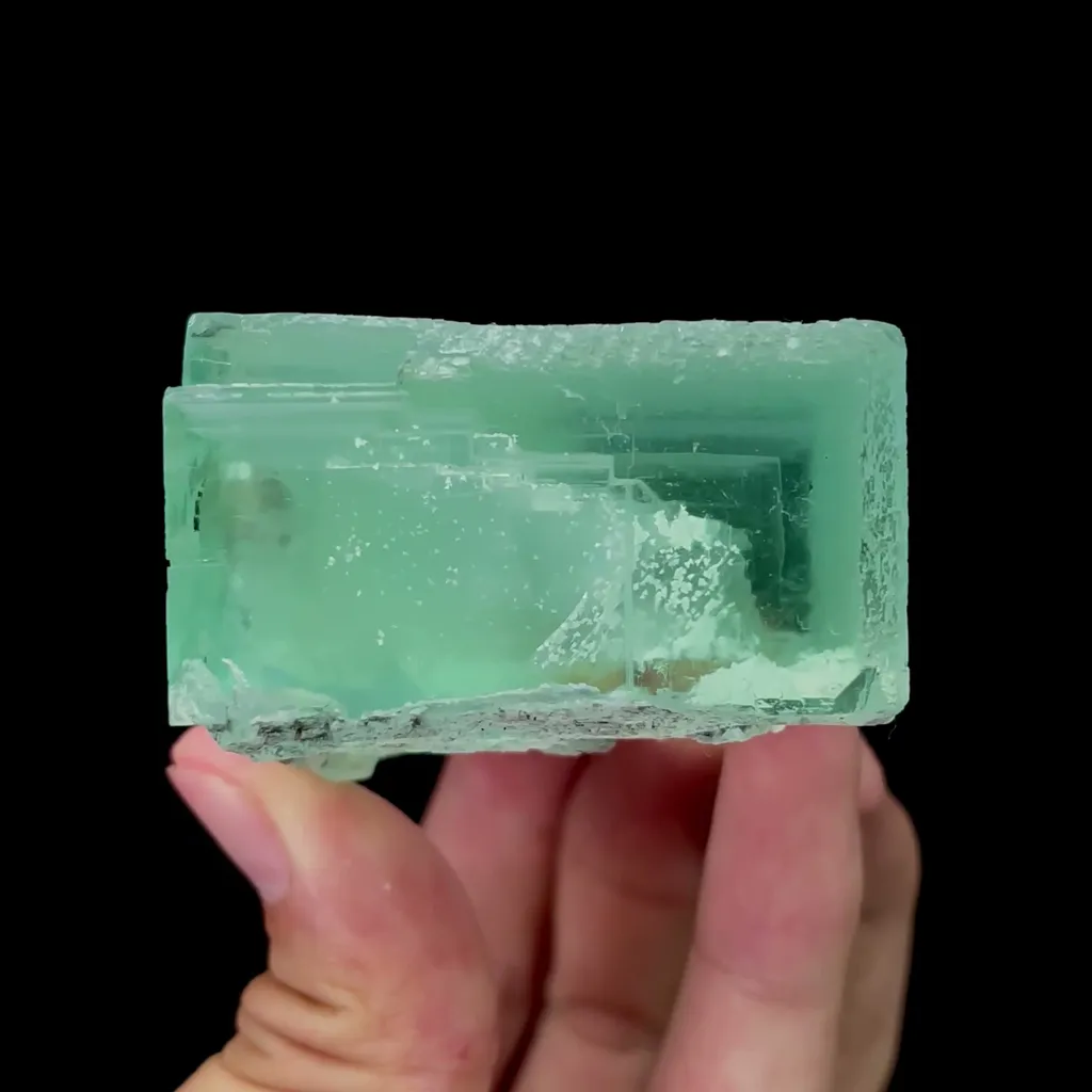 Natural Rectangular Floating Fluorite Mineral Specimen,High Quality Specimen,XIANGHUALING,HUNAN,CHINA(55*66*38mm) image