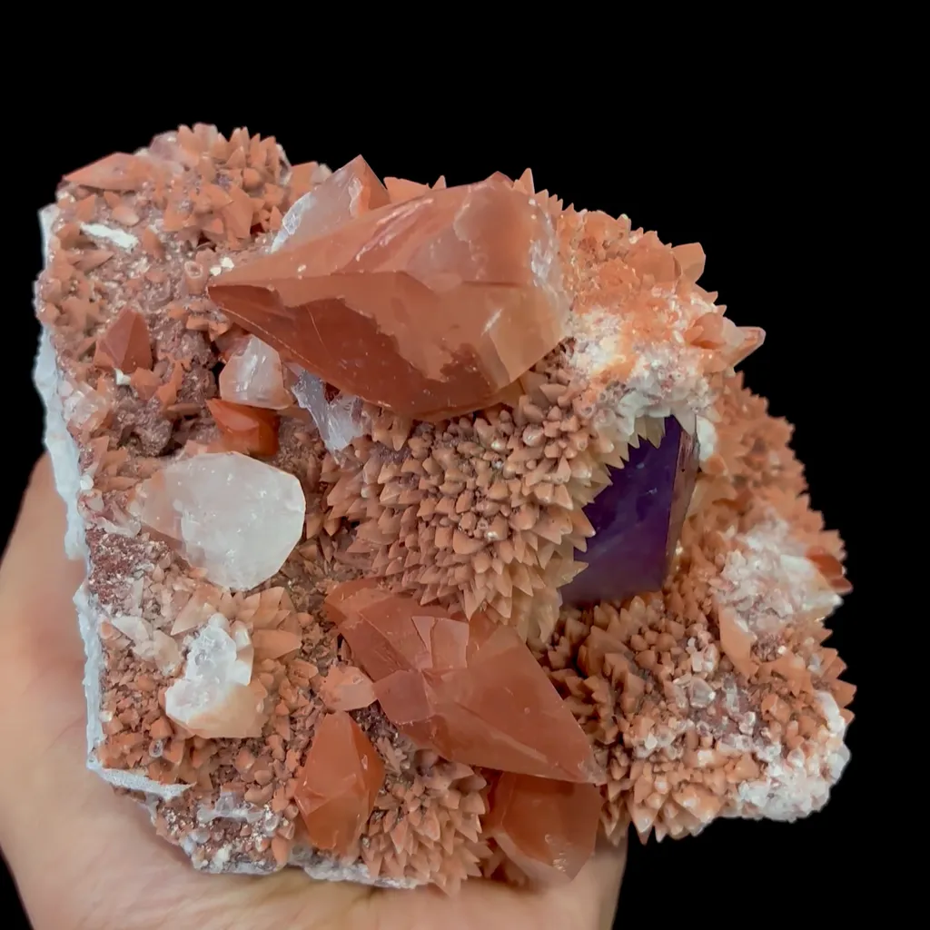 Natural Red Calcite and Amethyst Mineral Specimen,High Quality Specimen,DAYE,HUBEI,CHINA(141*104*92mm) - image 5