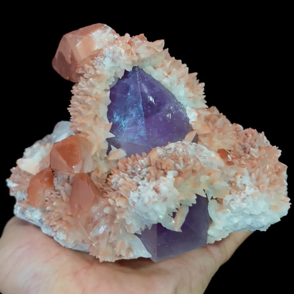 Natural Red Calcite and Amethyst Mineral Specimen,High Quality Specimen,DAYE,HUBEI,CHINA(141*104*92mm) - image 3