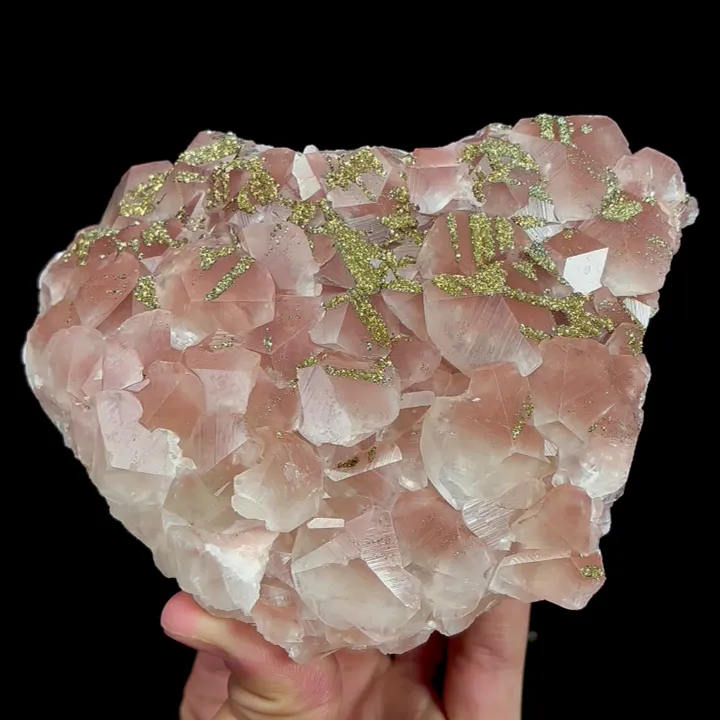 Natural Red Calcite and Pyrite, Mineral Specimen:Daye,Hubei (140*100*35MM) image