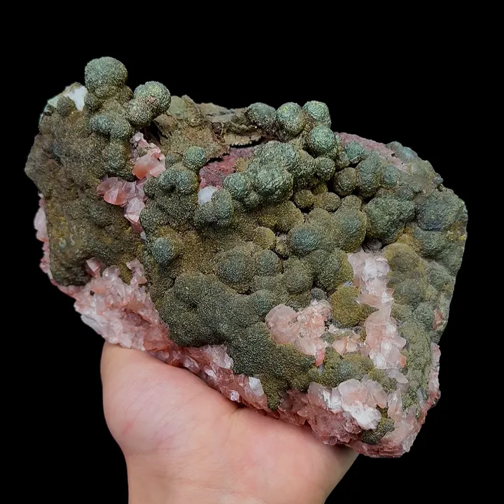 Natural Red Calcite and Pyrite, Mineral Specimen:Daye,Hubei (155*105*70MM) image