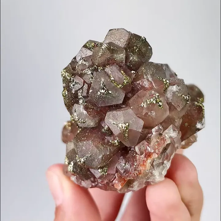 Natural Red Calcite and Pyrite, Mineral Specimen:Daye,Hubei (70*60*50MM) - image 6
