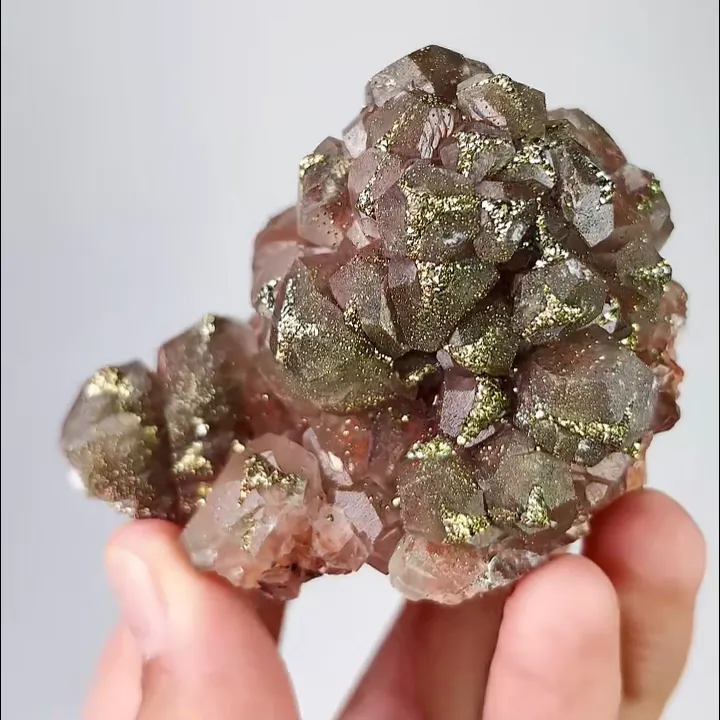 Natural Red Calcite and Pyrite, Mineral Specimen:Daye,Hubei (70*60*50MM) - image 5