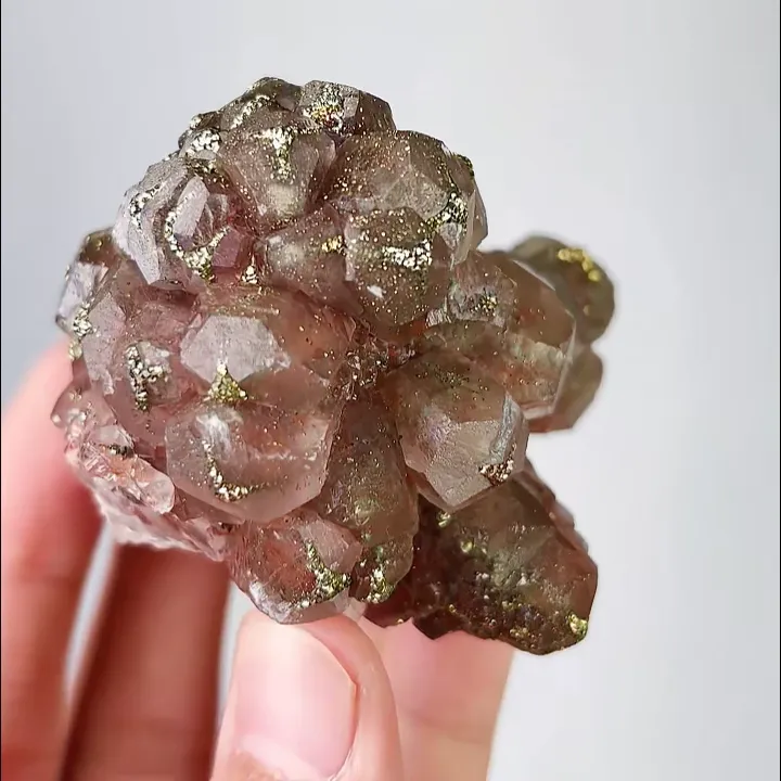 Natural Red Calcite and Pyrite, Mineral Specimen:Daye,Hubei (70*60*50MM) - image 3