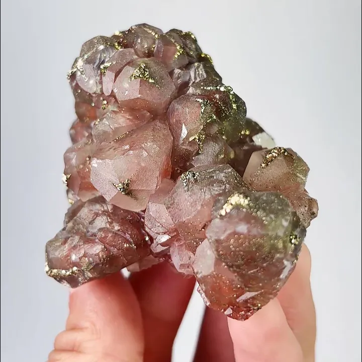 Natural Red Calcite and Pyrite, Mineral Specimen:Daye,Hubei (70*60*50MM) - image 2