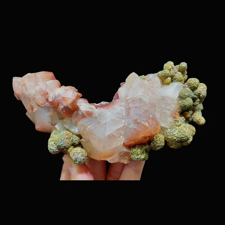 Natural Red Calcite and Pyrite Symbiosis comes from Daye,Hubei 140*60*45MM - image 5
