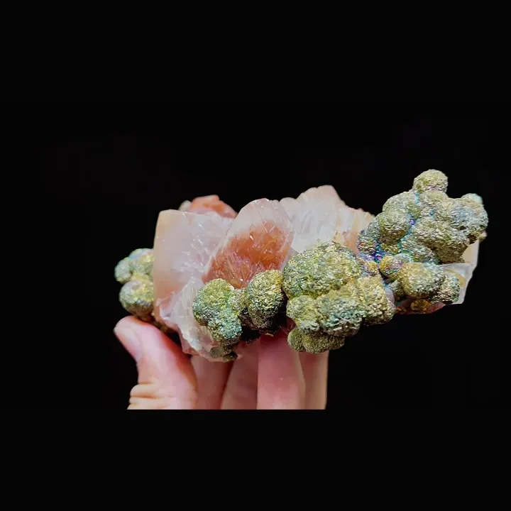 Natural Red Calcite and Pyrite Symbiosis comes from Daye,Hubei 140*60*45MM - image 3
