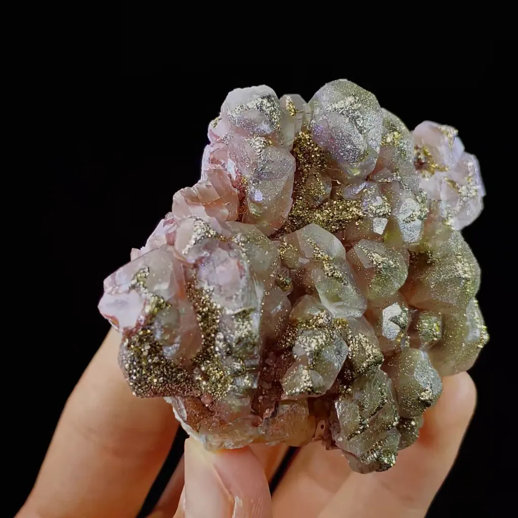 Natural Red Calcite and Pyrite Symbiosis comes from Daye,Hubei 75*65*25MM - image 2