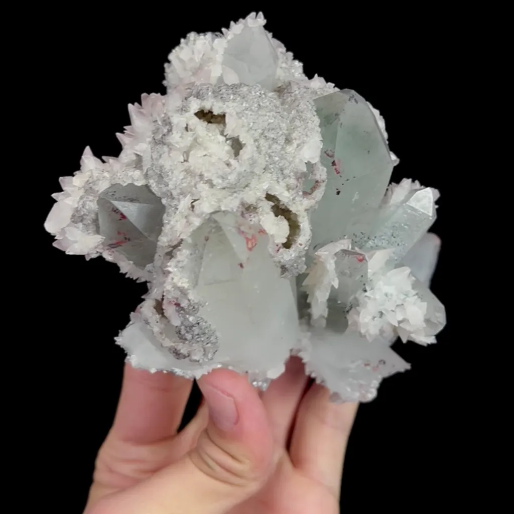 Natural Red Calcite and Quartz Cluster, Mineral Specimen:Daye,Hubei (90*140*70MM) - image 3