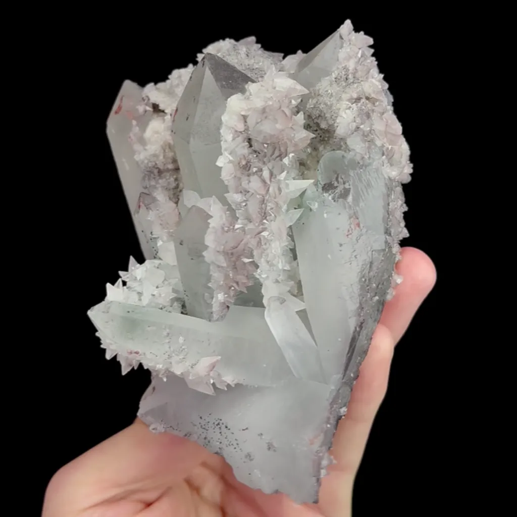 Natural Red Calcite and Quartz Cluster, Mineral Specimen:Daye,Hubei (90*140*70MM) image