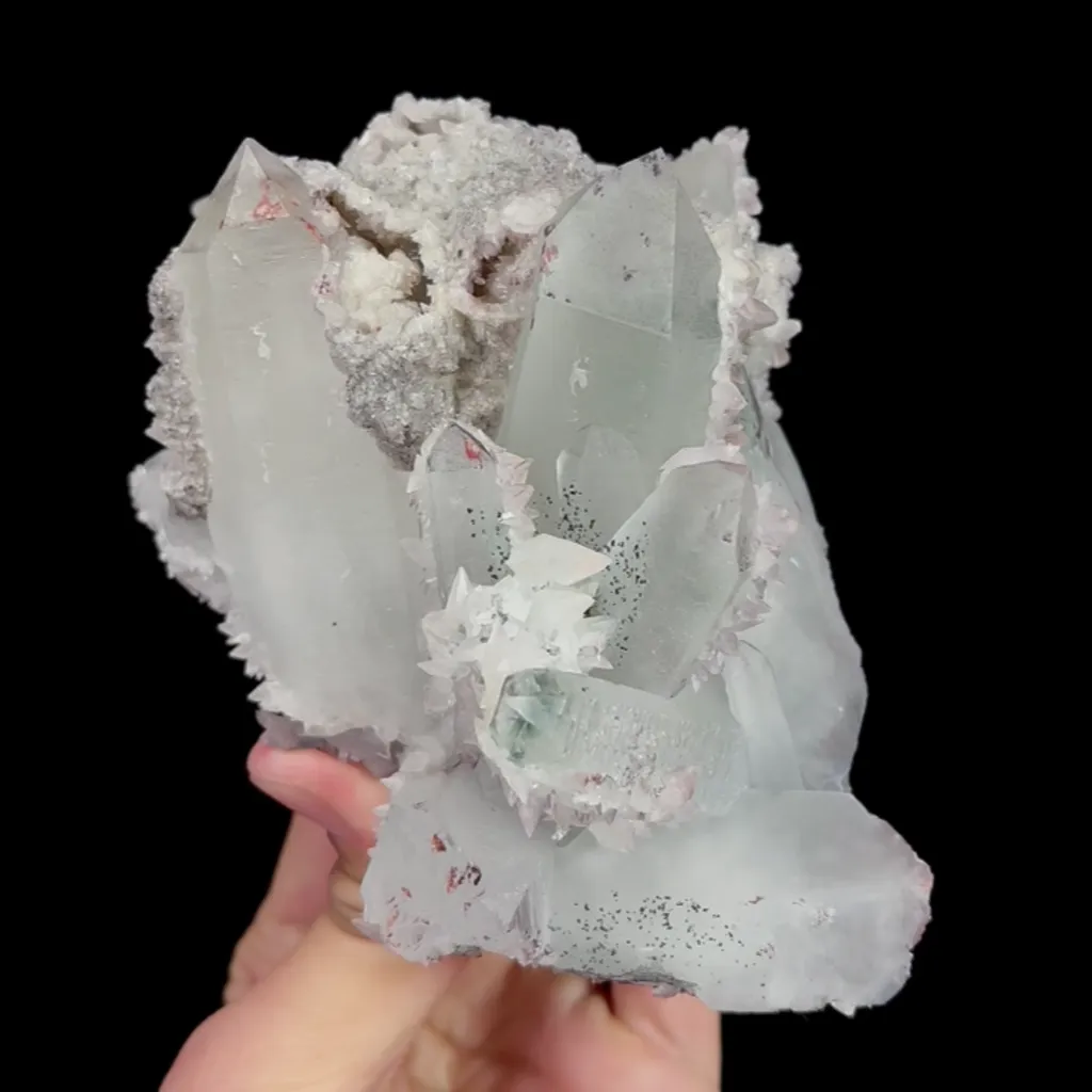 Natural Red Calcite and Quartz Cluster, Mineral Specimen:Daye,Hubei (90*140*70MM) - image 6