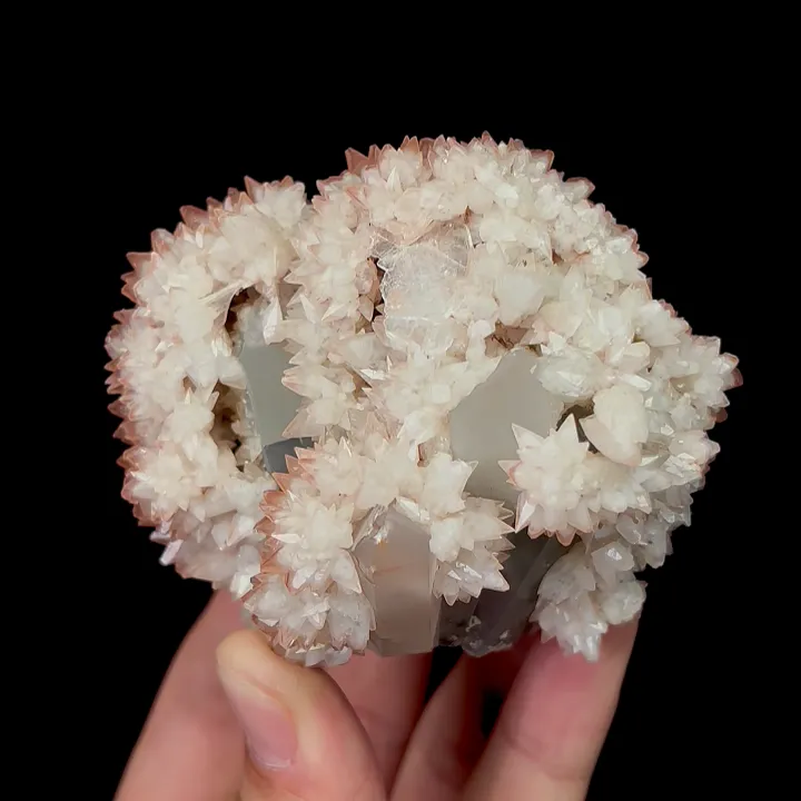 Natural Red Calcite and Quartz, Mineral Specimen:Daye,Hubei (75*60*60MM) image