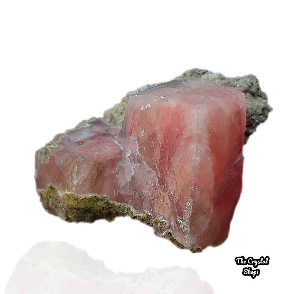 Natural Red Calcite with Heulandite matrix. image
