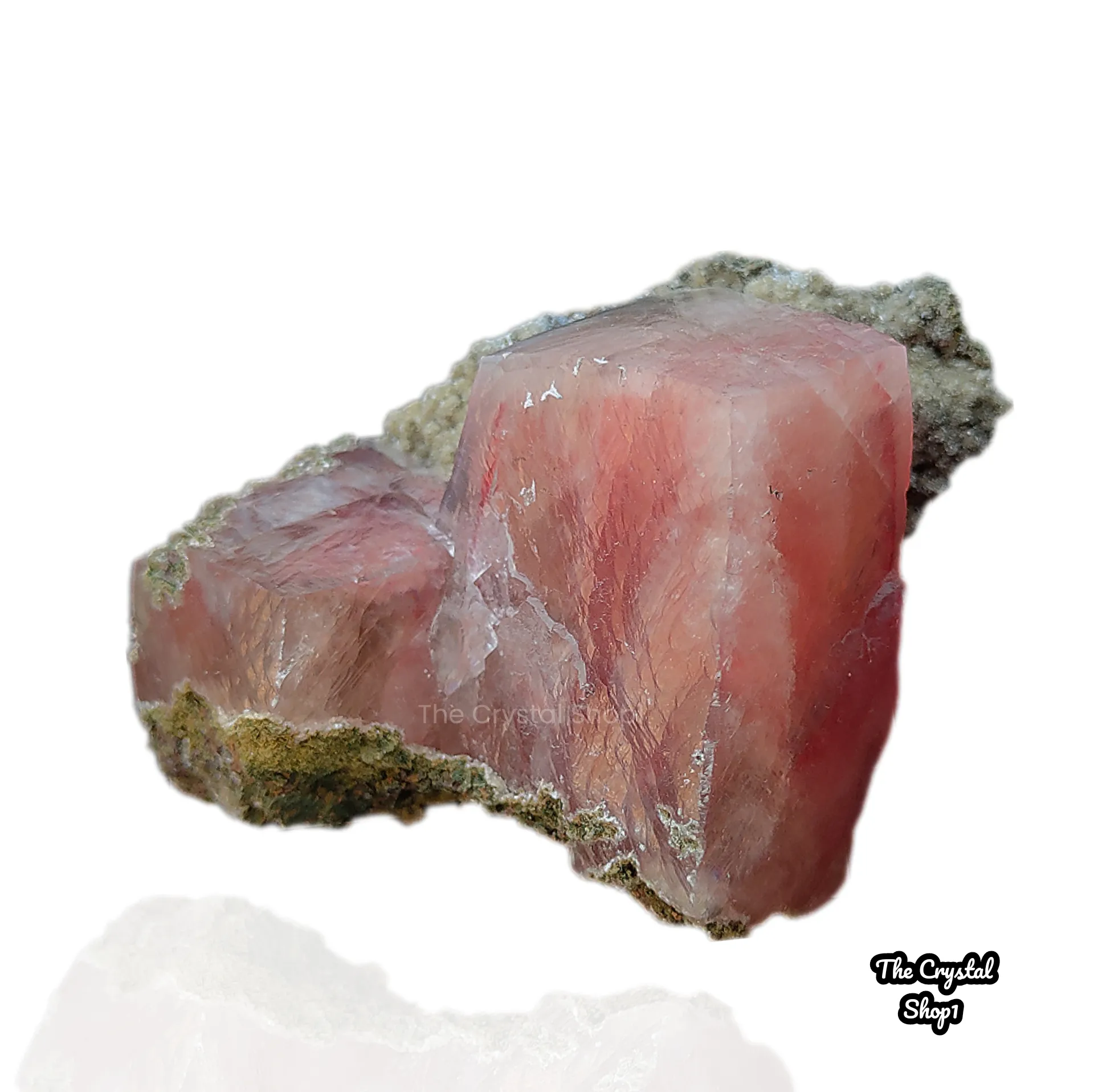 Natural Red Calcite with Heulandite matrix. - image 1