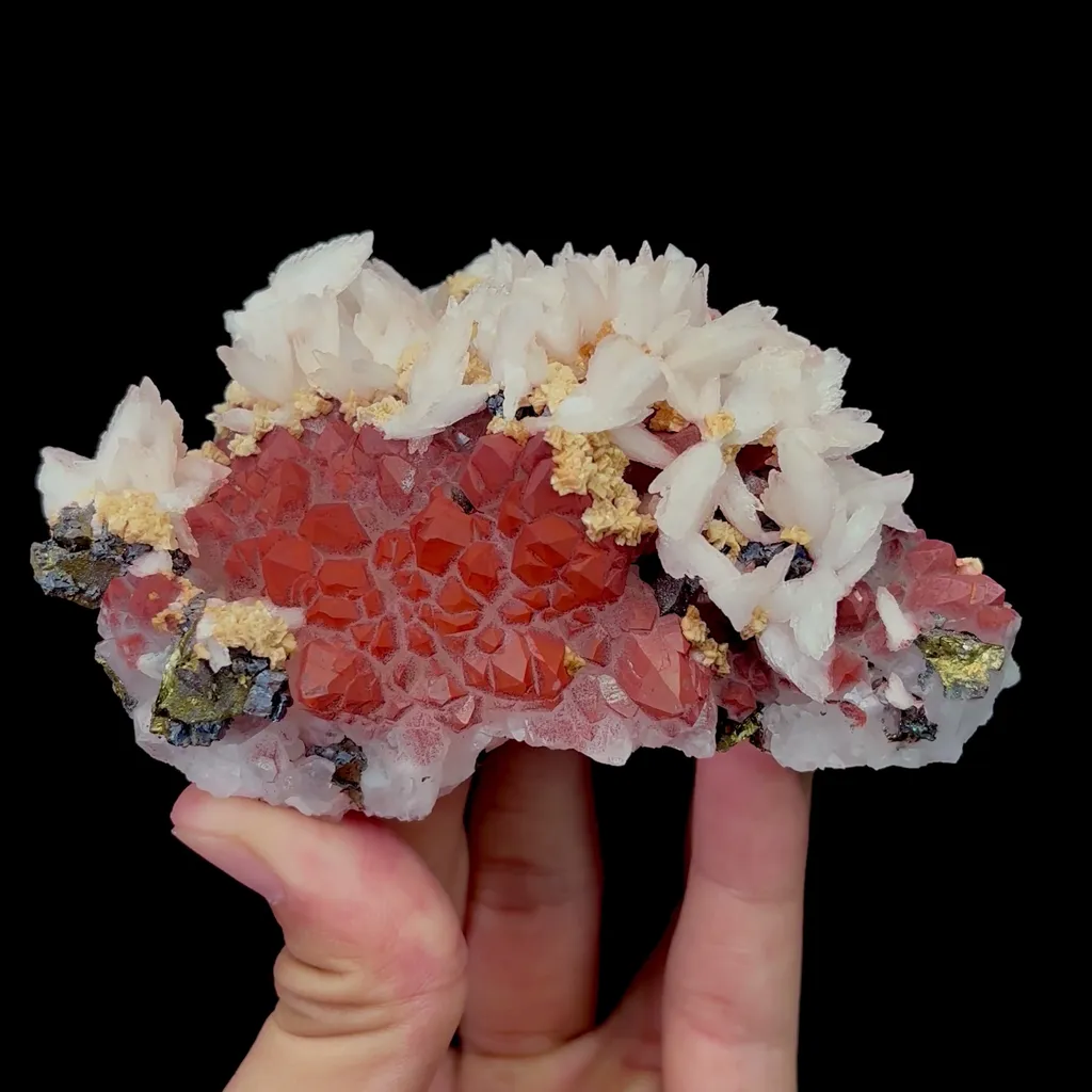 Natural Red Crystal and Calcite Mineral Specimen,High Quality Specimen,JIANGXI,CHINA(115*70*50mm) - image 4