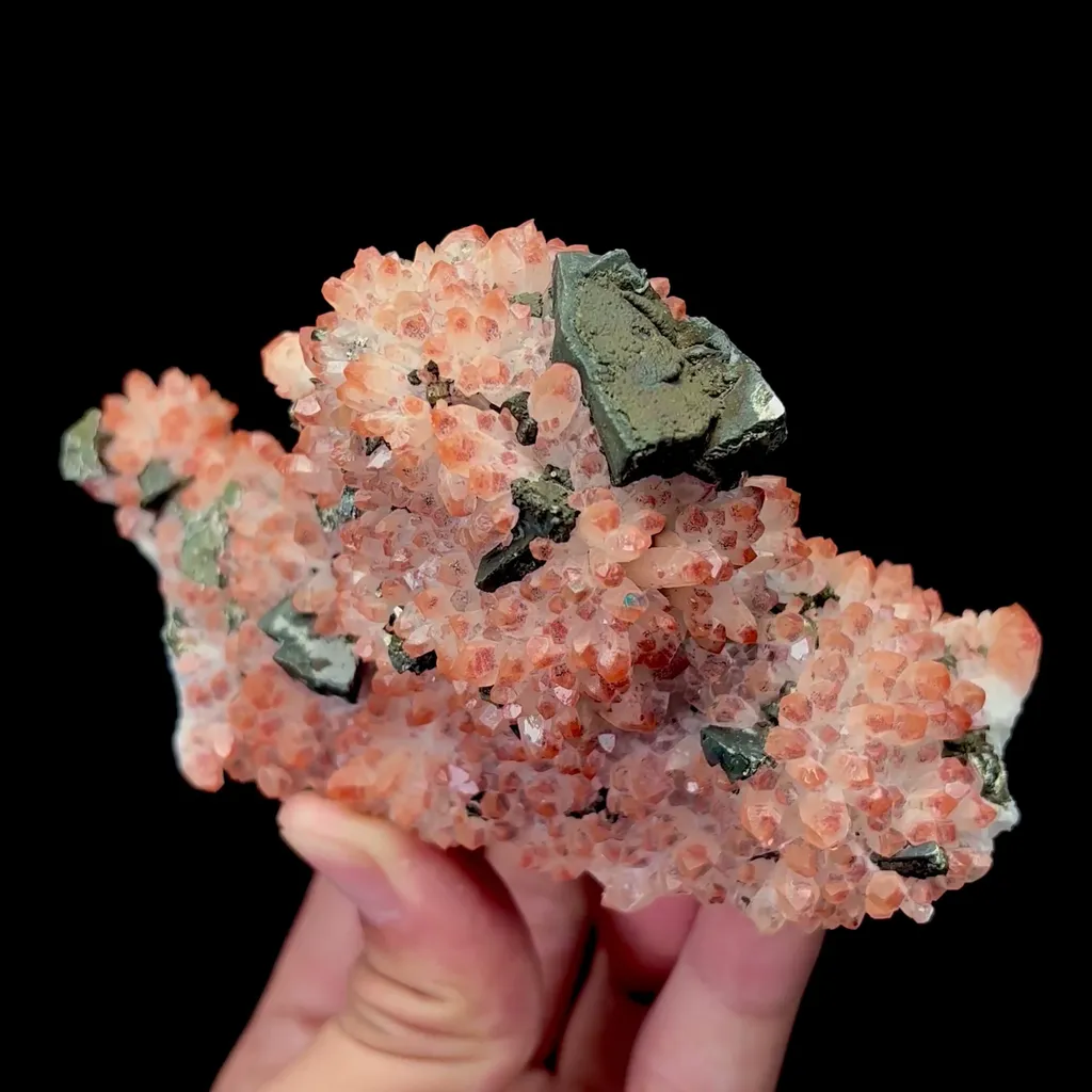 Natural Red Crystal and Galena Mineral Specimen,High Quality Specimen,JIANGXI,CHINA(116*50*74mm) image