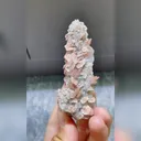 Natural Red Flake Calcite and Quartz Tower Symbiosis comes from Inner Mongolia,China 35*25*85MM - image 2