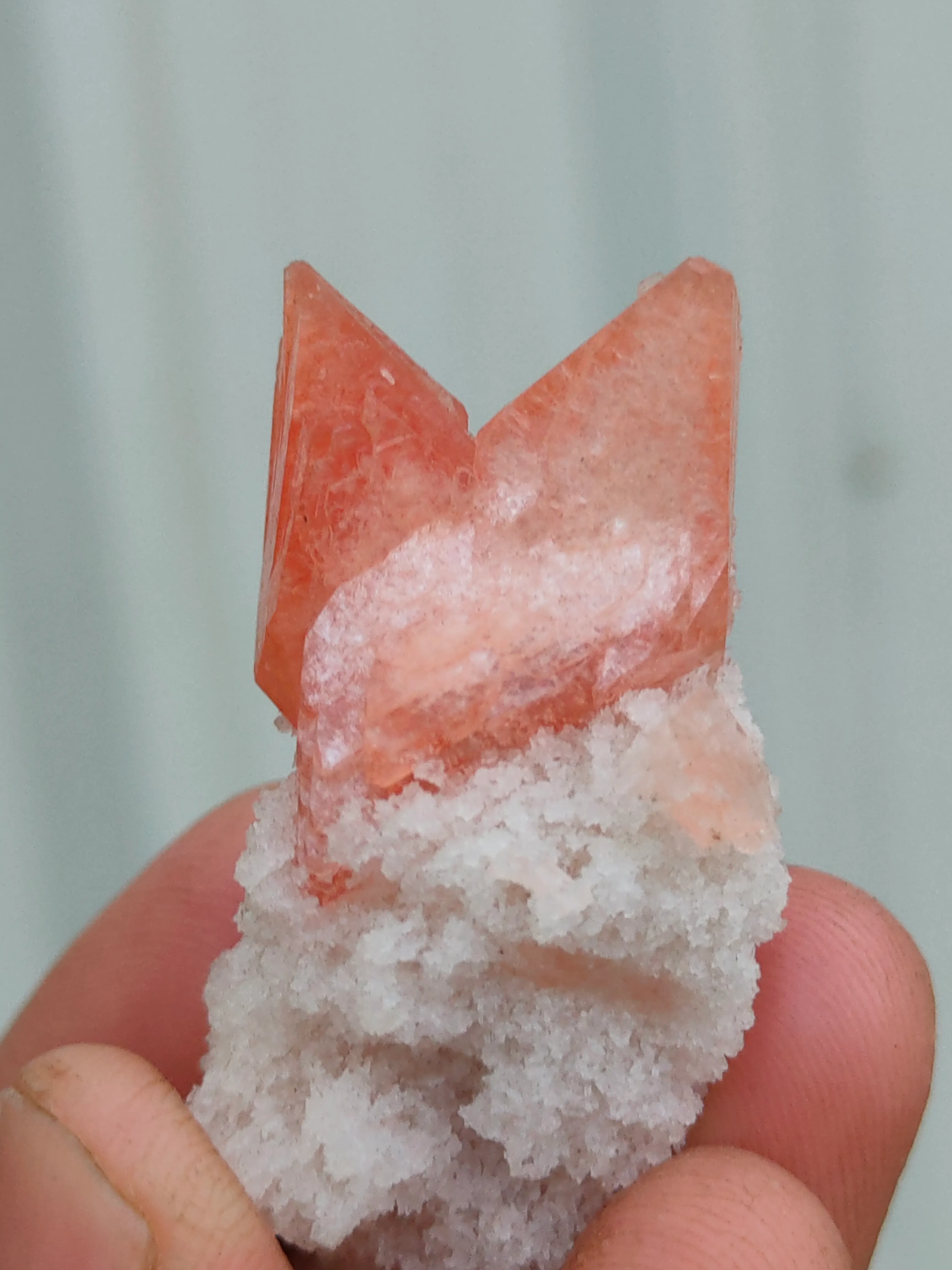 Natural Red Heulandite on prehnte matrix. - image 2