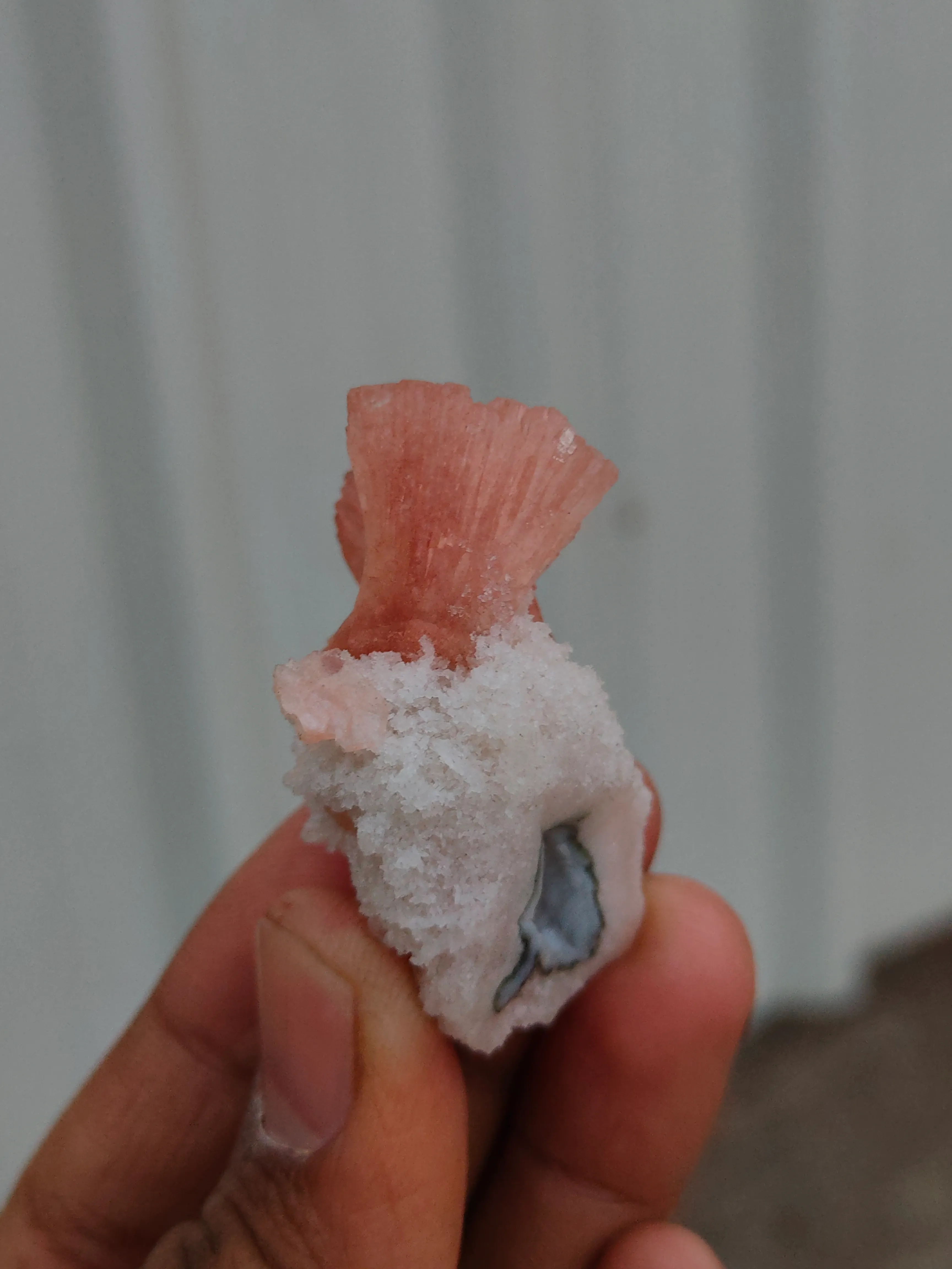 Natural Red Heulandite on prehnte matrix. - image 4
