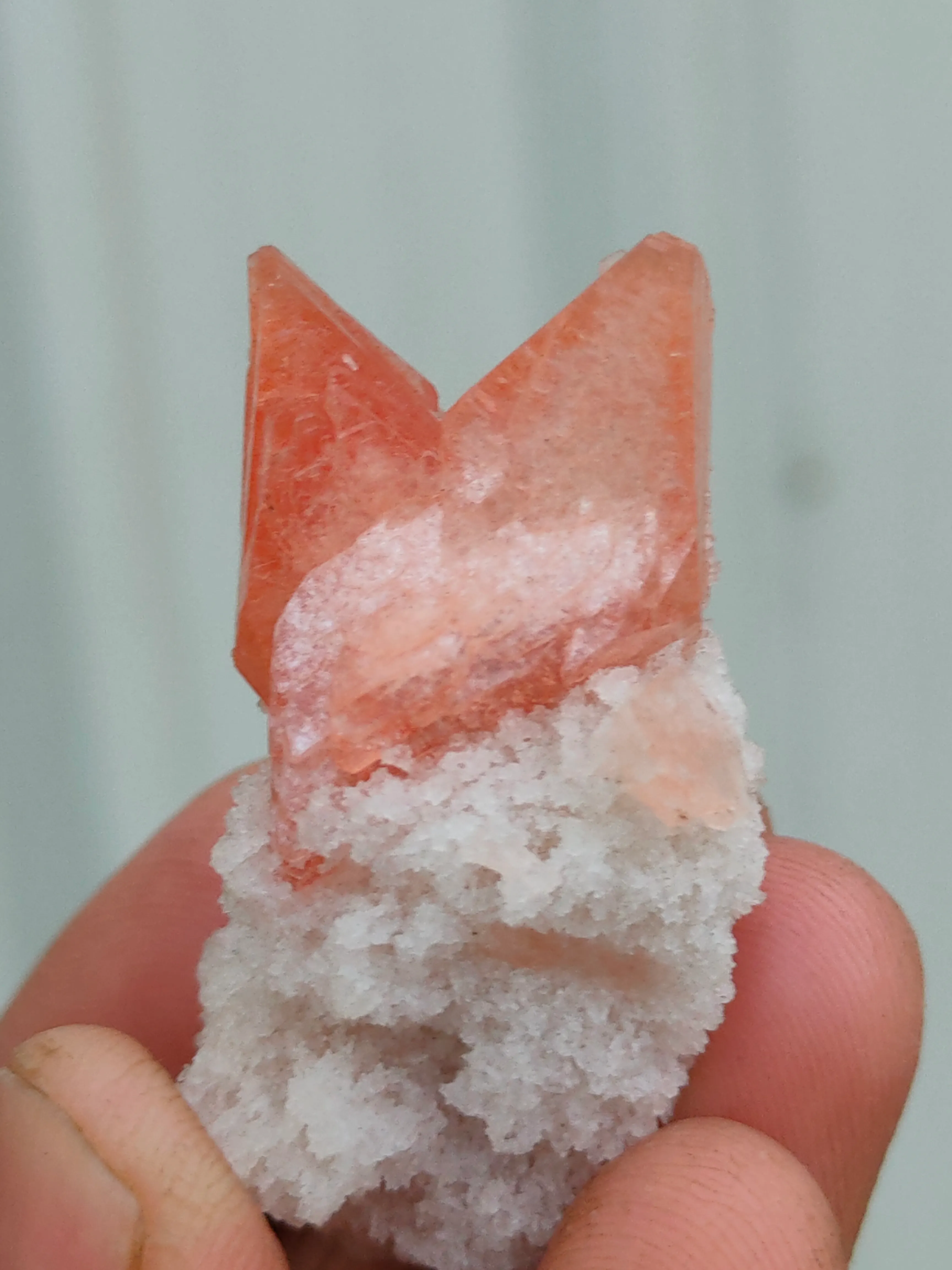 Natural Red Heulandite on prehnte matrix. - image 5