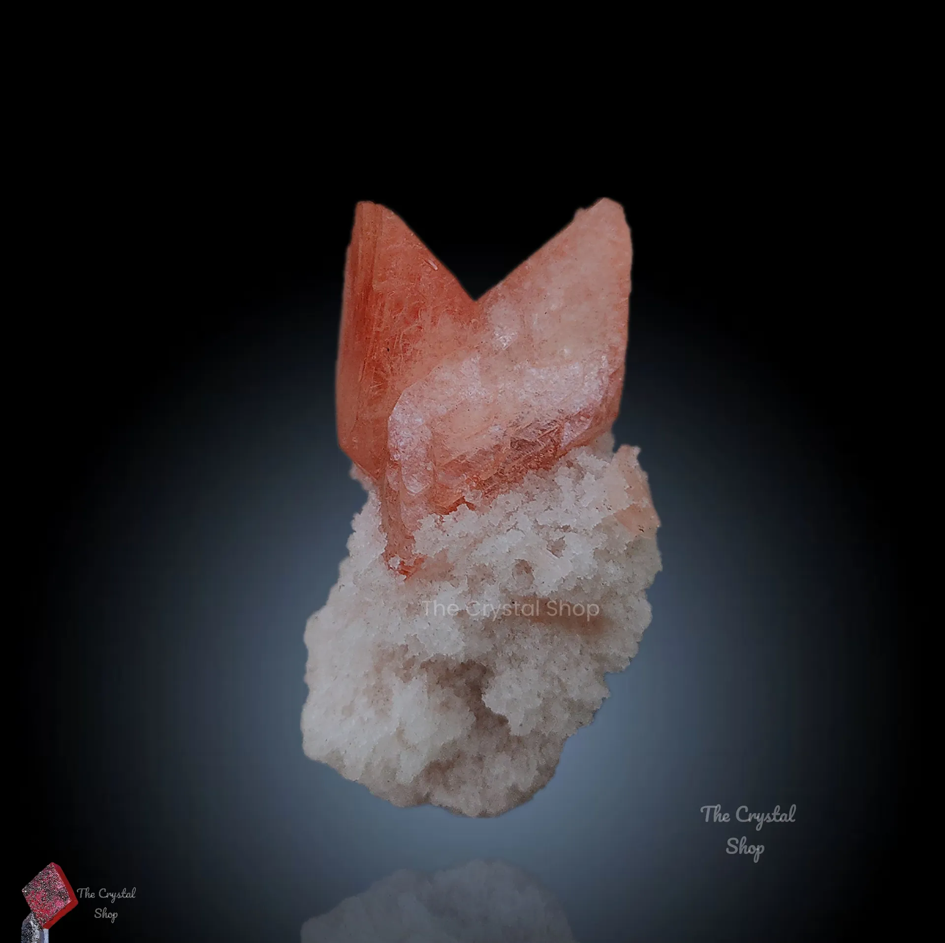 Natural Red Heulandite on prehnte matrix. - image 1