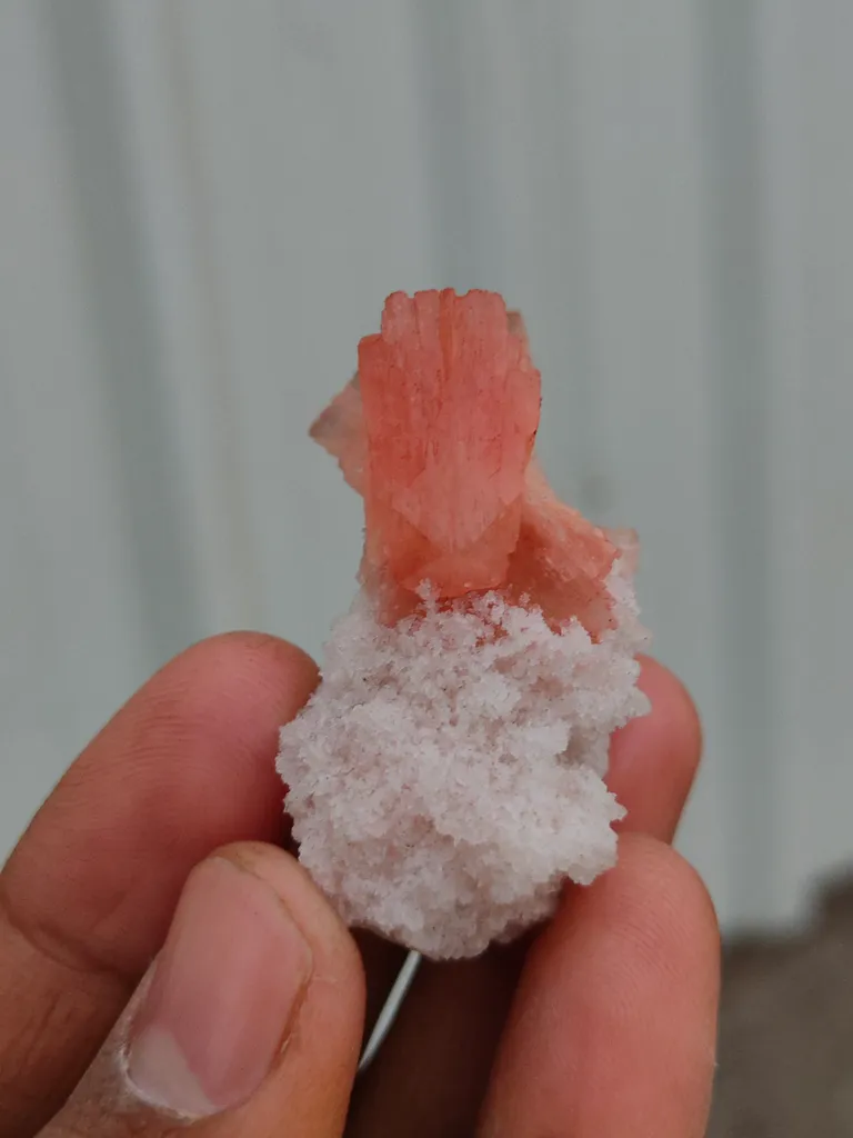 Natural Red Heulandite on prehnte matrix. - image 3