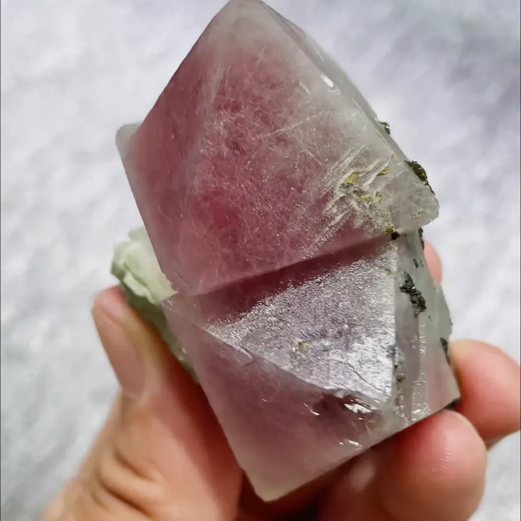 Natural Red Octahedral Fluorite comes from Inner Mongolia,China 30*50*30MM image