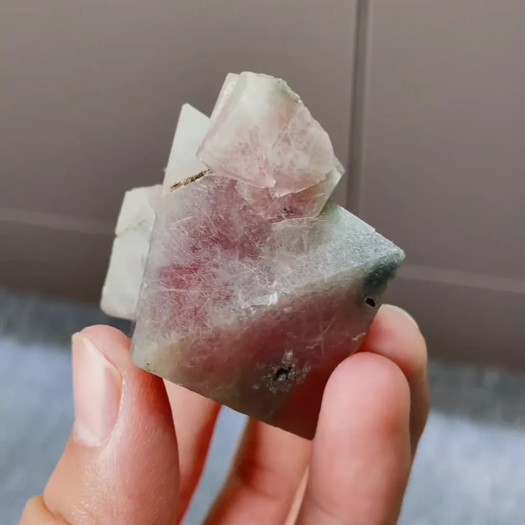 Natural Red Octahedral Fluorite comes from Inner Mongolia,China 40*45*55MM - image 3