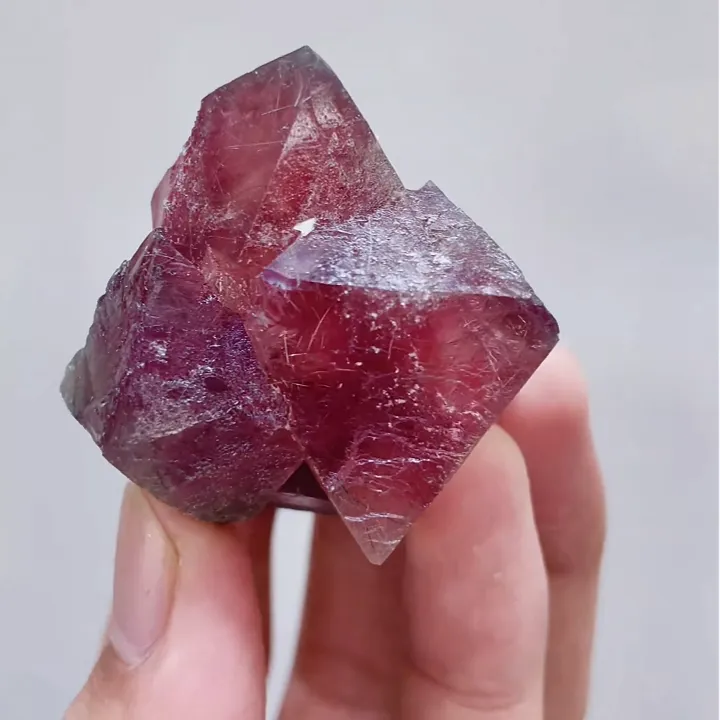 Natural Red Octahedral Fluorite comes from Inner Mongolia,China 45*40*35MM - image 4