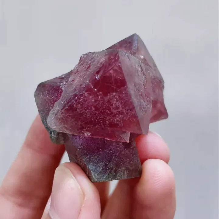 Natural Red Octahedral Fluorite comes from Inner Mongolia,China 45*40*35MM - image 3