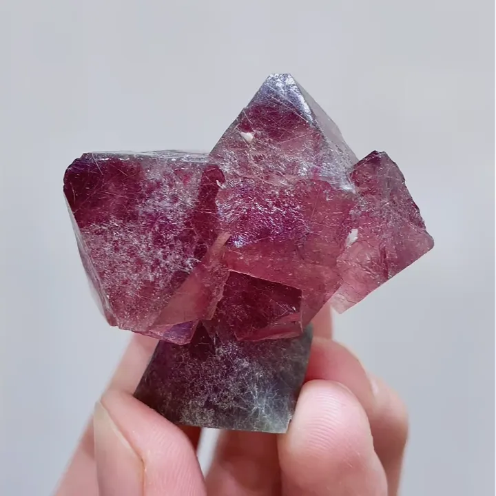 Natural Red Octahedral Fluorite comes from Inner Mongolia,China 45*40*35MM - image 7