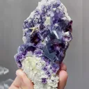 Natural Red Purple Phantom Fluorite coexists with Mica comes from Yindu,Inner Mongolia 65*30*120MM - image 1