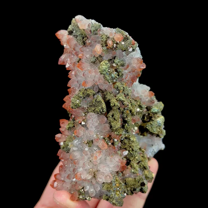 Natural Red Quartz and Pyrite, Mineral Specimen:Jiangxi,China (100*70*60MM) image